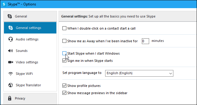 Disable the Skype Desktop App From Starting at Boot