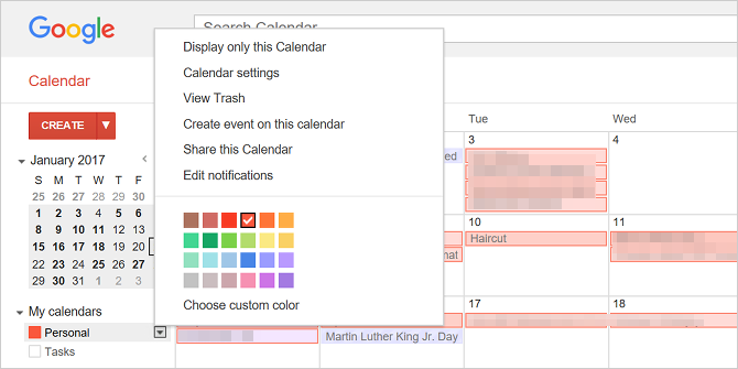 change google calendar color android