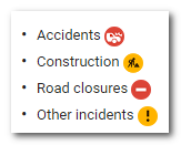 When utilizing navigation, Google Maps provides alerts and route options. To fully understand the map, let’s see the icons employed and their meaning. See Figure 6.