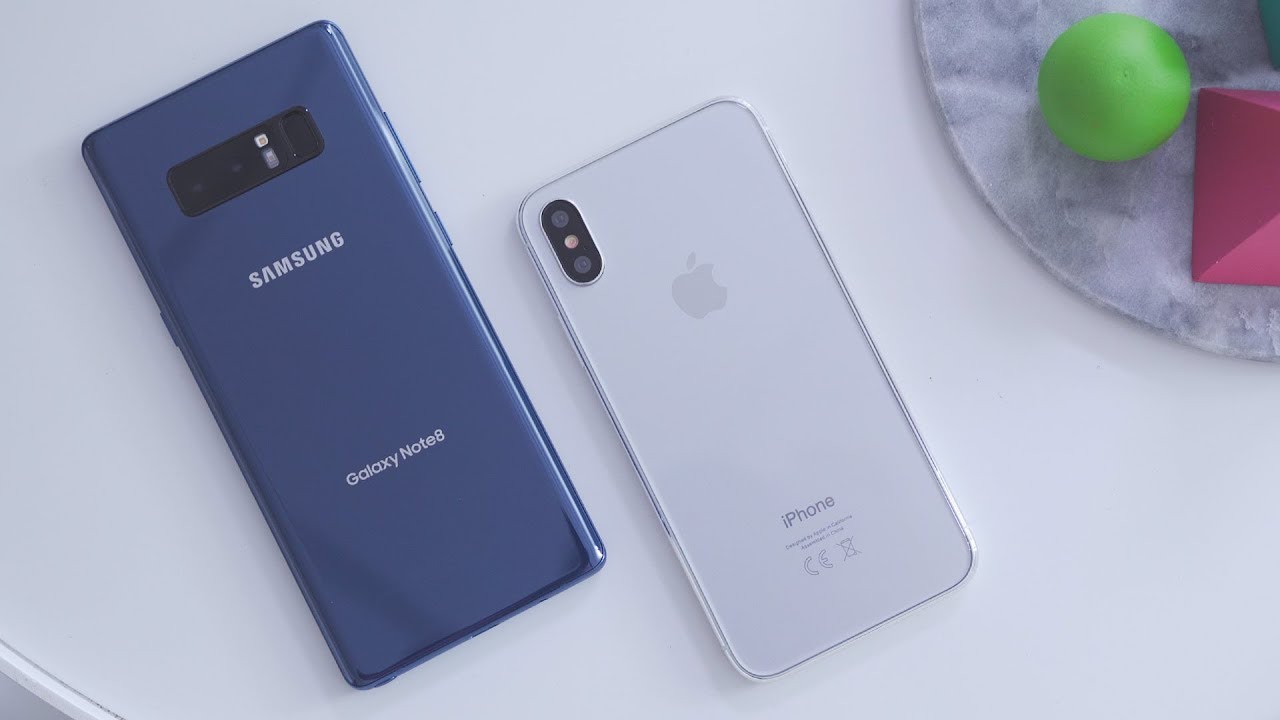 Samsung Galaxy Note 8 and iPhone X