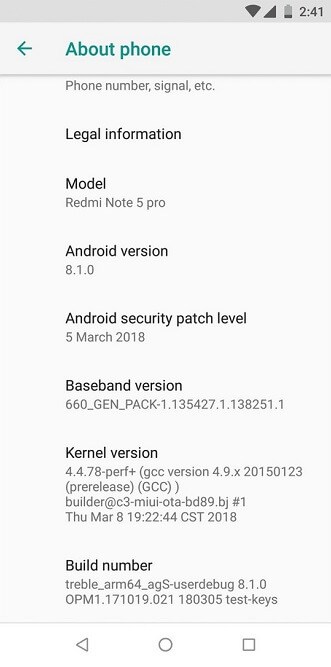 Update Redmi Note 5 Pro to Android 8.1 Oreo firmware step