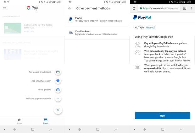 how to add paypal to android google pay