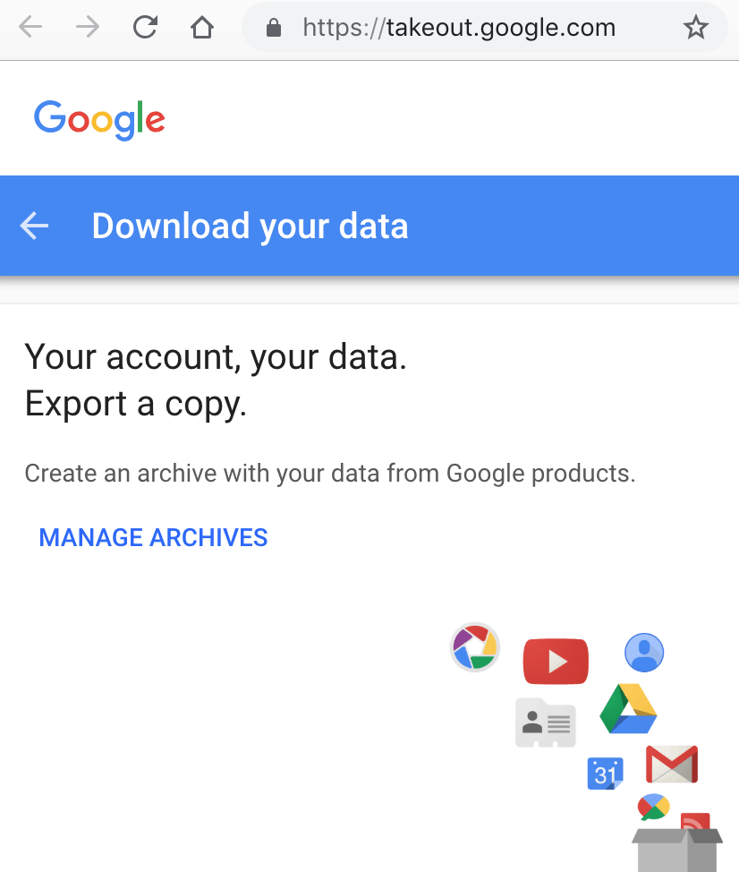 how to download my google data