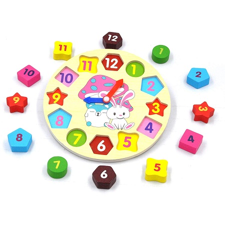 GYBBER&MUMU Little Star Wooden Blocks Toys Digital Geometry Clock for children