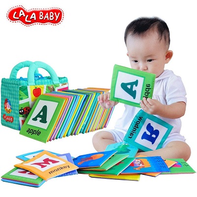 LALABABY 26 Letters Cloth Card toy for baby