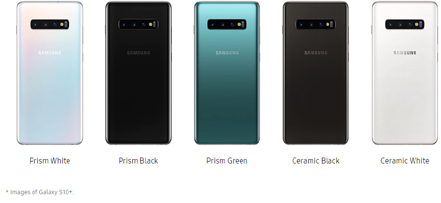 Colors of Samsung Galaxy Note S10 & S10 Plus