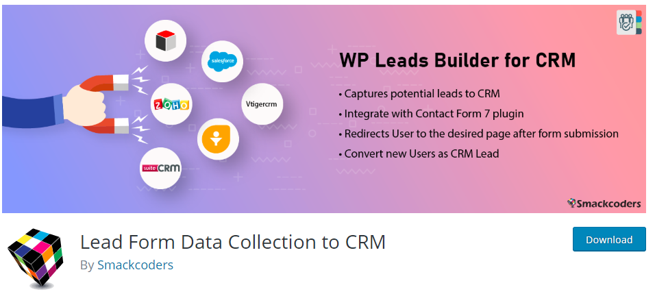 Lead Form Data Collection to CRM WordPress Plugin