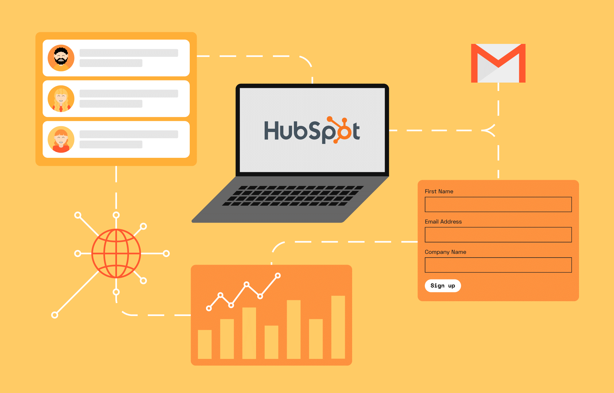 HubSpot dashboard vector